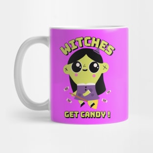 Halloween Cute Witch on a Broomstick Mug